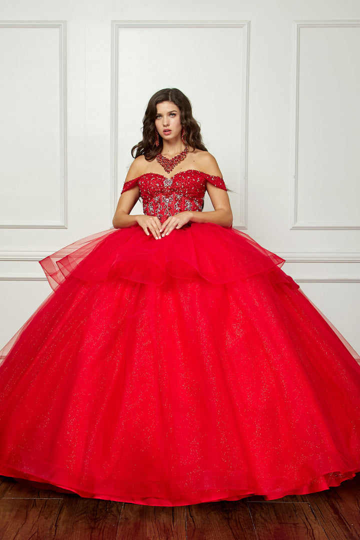 Off Shoulder Bow Ball Gown by Petite Adele PQ1063