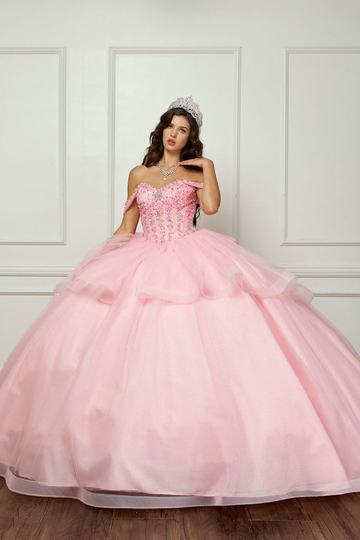 Off Shoulder Bow Ball Gown by Petite Adele PQ1063