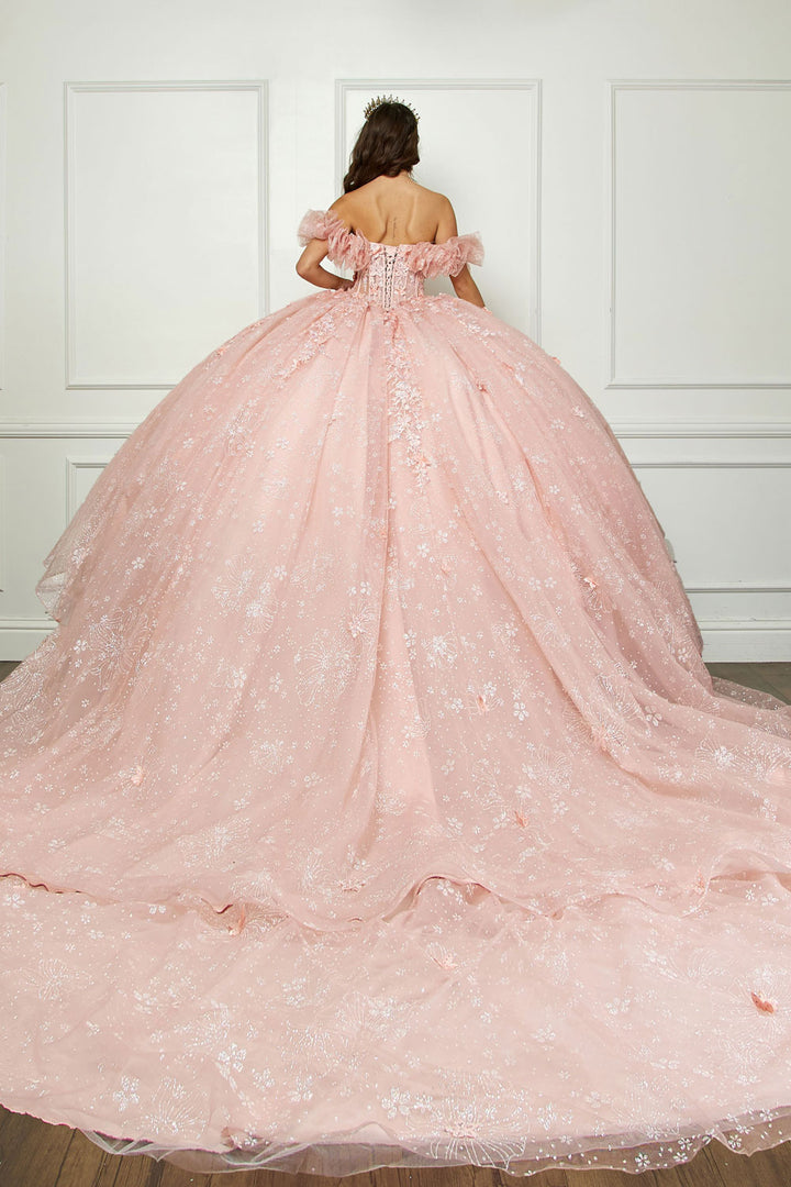 3D Floral Sweetheart Ball Gown by Petite Adele PQ1064