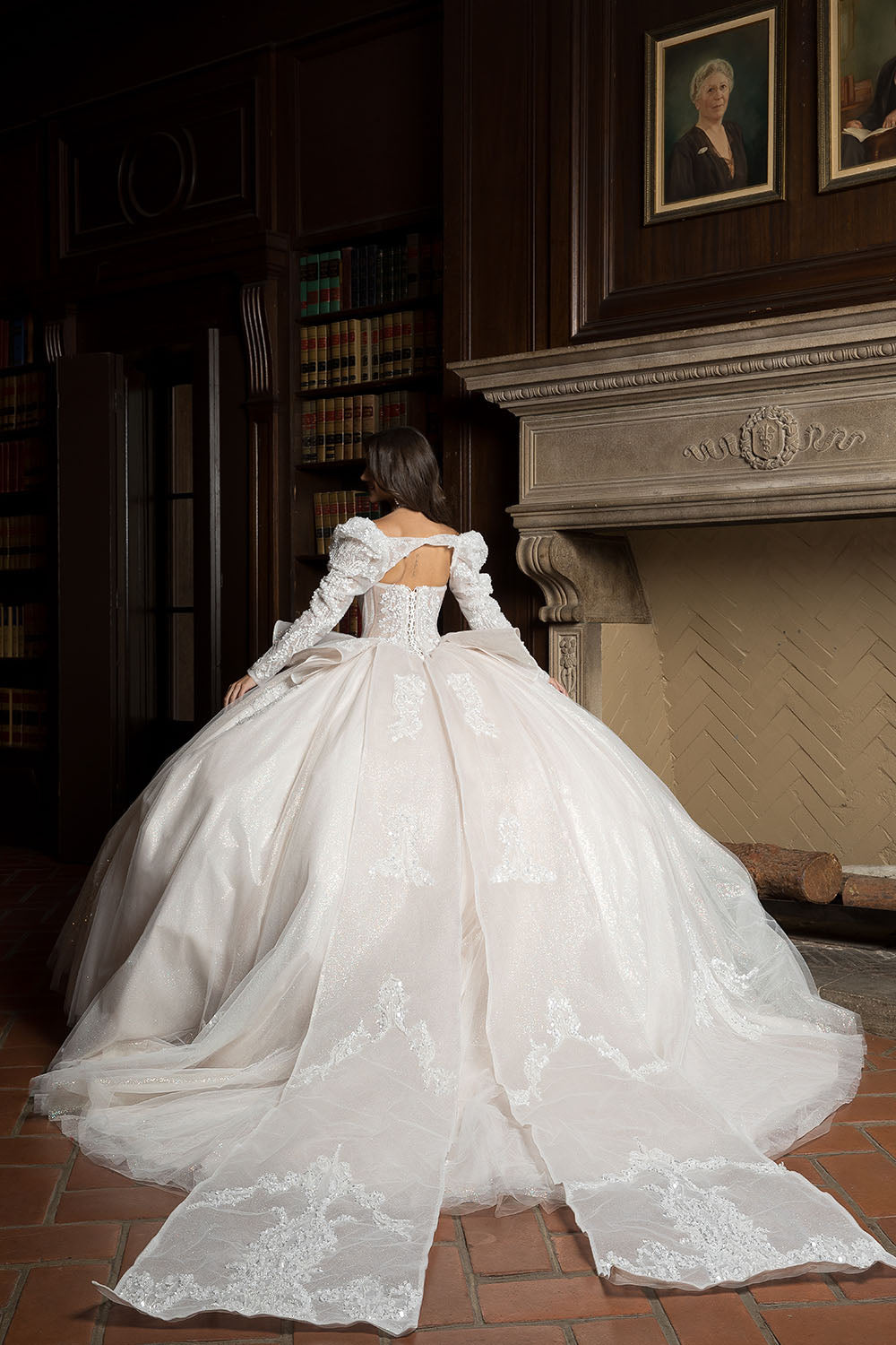 Strapless Puff Sleeve Ball Gown by Petite Adele PQ1071