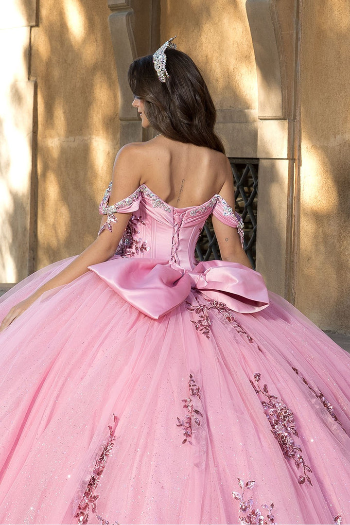 Off Shoulder Bow Ball Gown by Petite Adele PQ1072