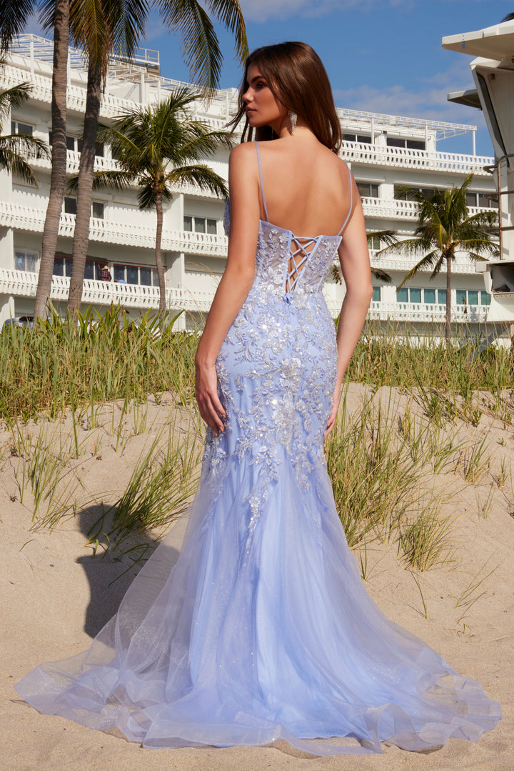 Sequin Applique Mermaid Gown by Nox Anabel Q1541