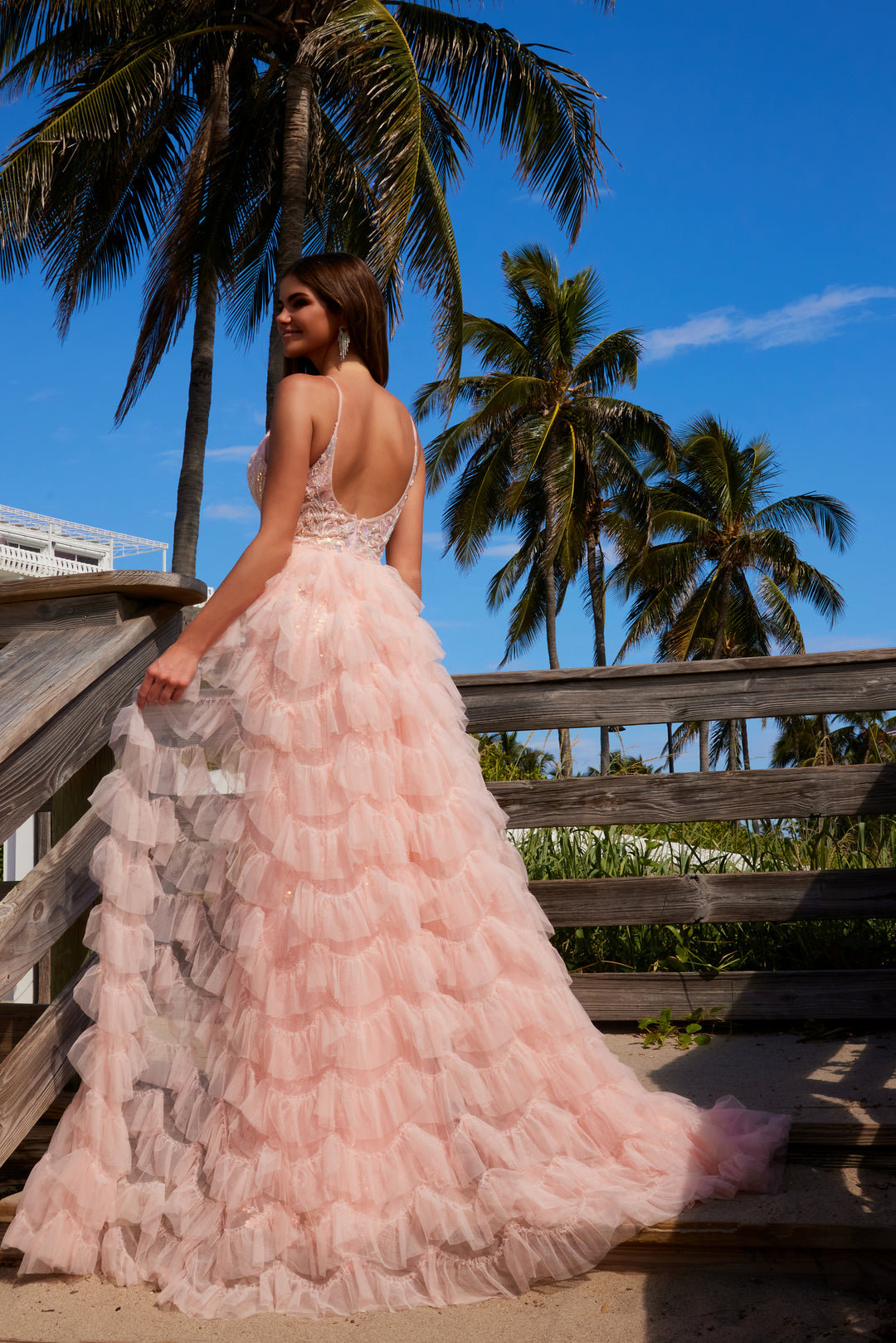 Sequin Sleeveless Overskirt Gown by Nox Anabel Q1542