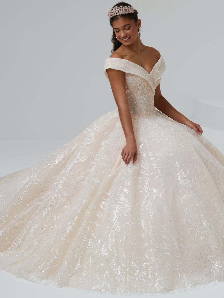 Glitter Off Shoulder Quinceanera Dress by House of Wu 26957