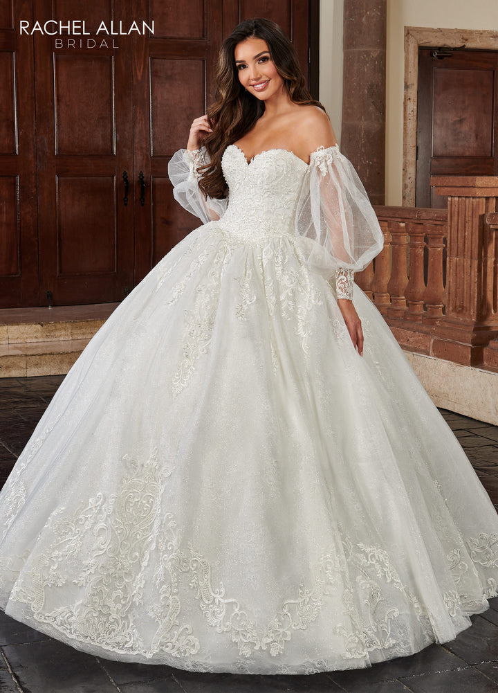 Strapless Puff Sleeve Bridal Gown by Rachel Allan RB6114