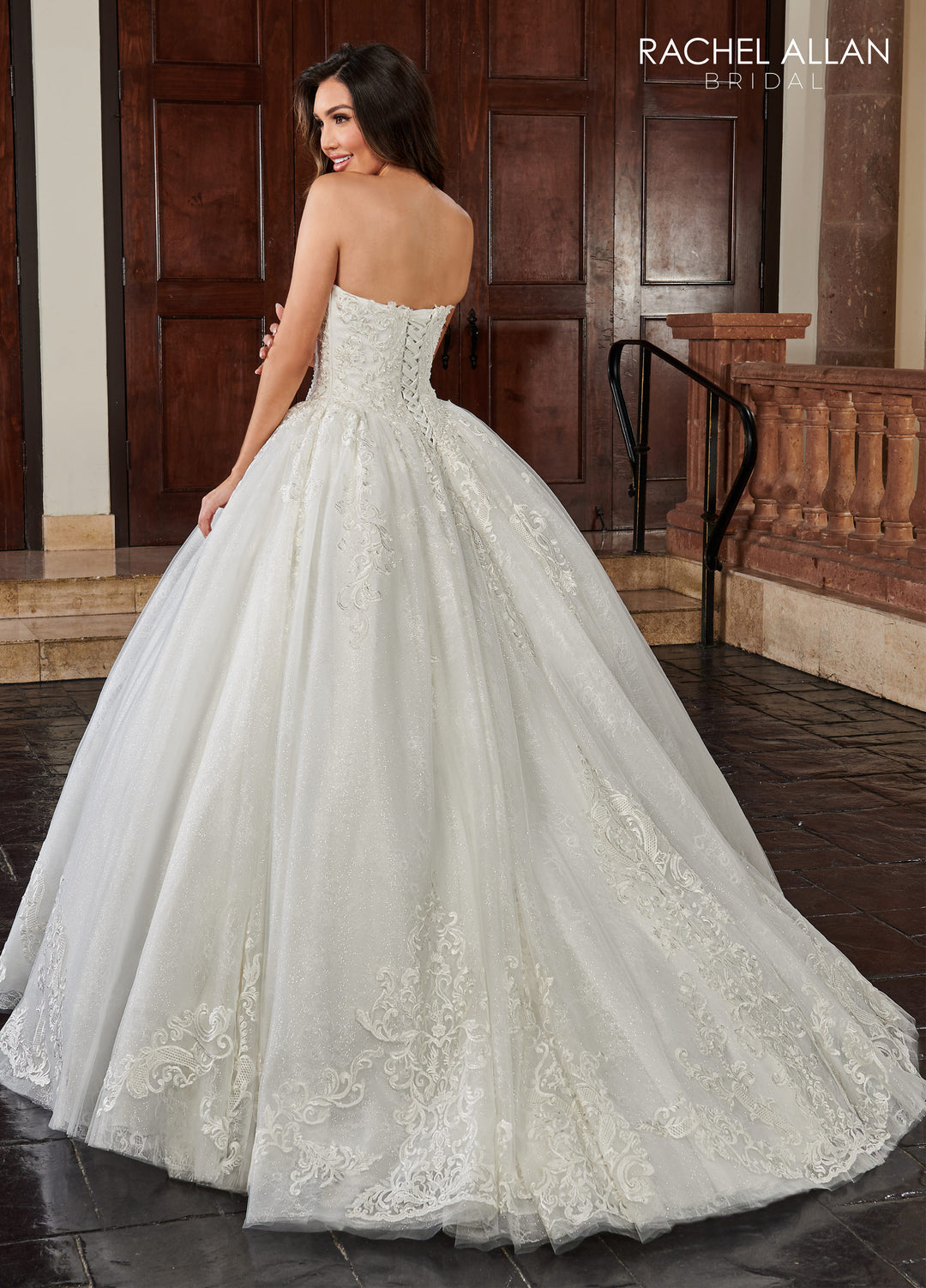 Strapless Puff Sleeve Bridal Gown by Rachel Allan RB6114