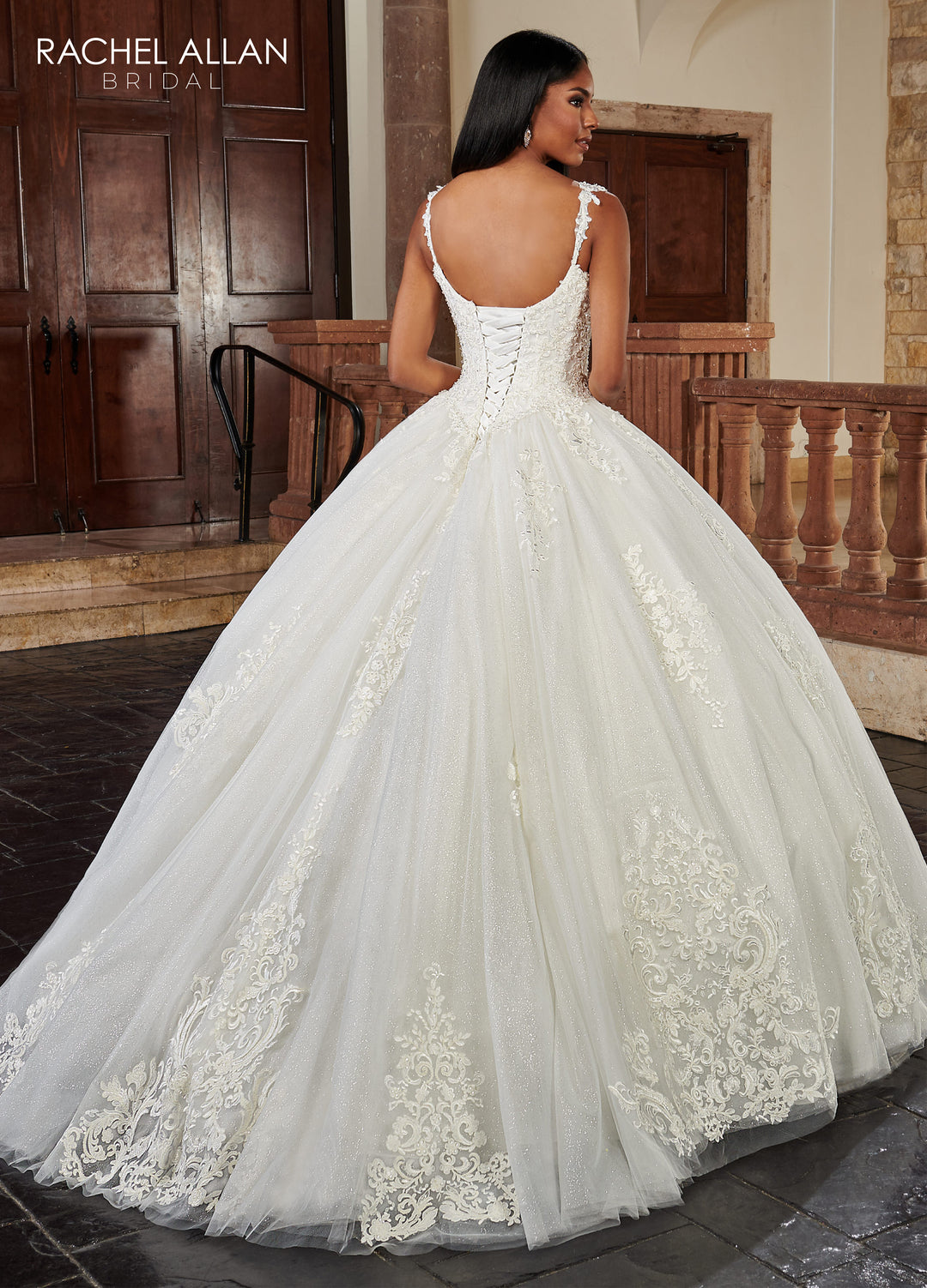 Applique Sweetheart Wedding Gown by Rachel Allan RB6118