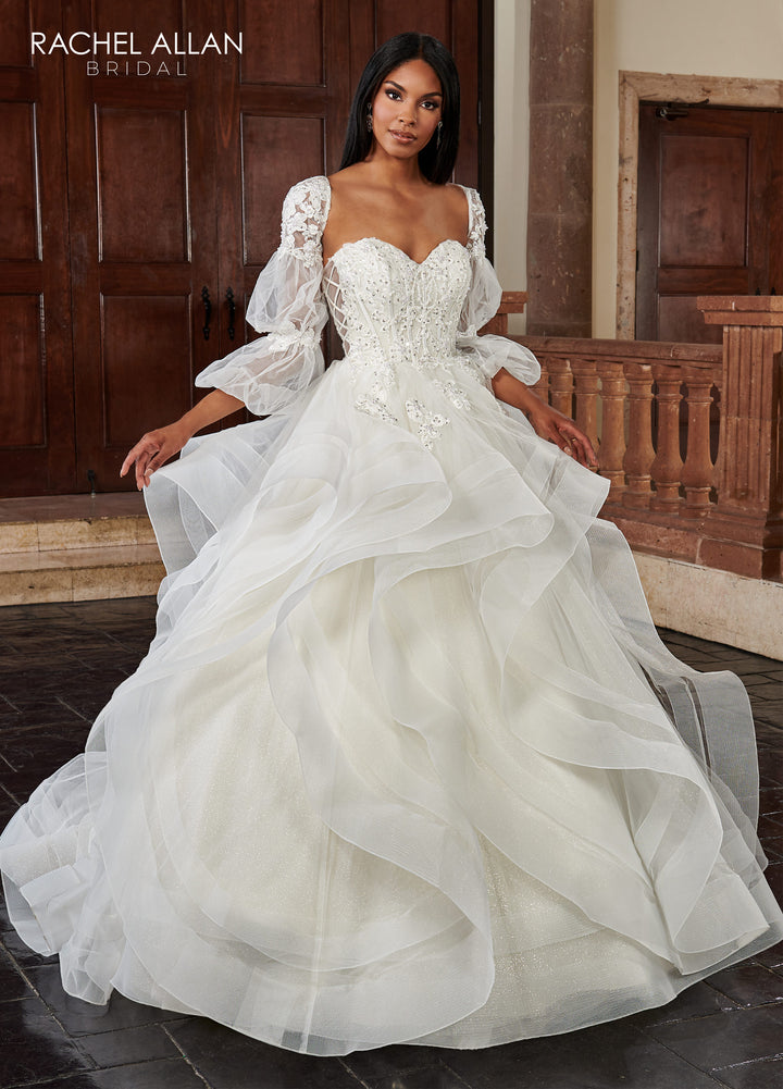 Strapless Ruffled Wedding Gown by Rachel Allan RB6119