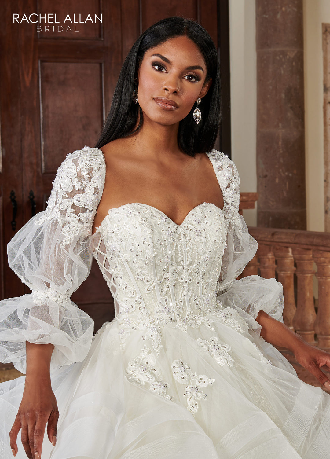 Strapless Ruffled Wedding Gown by Rachel Allan RB6119