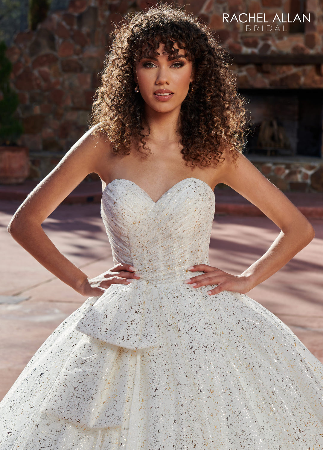 Glitter Strapless Wedding Gown by Rachel Allan RB6122