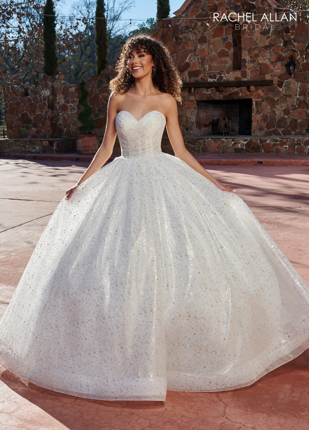 Glitter Strapless Wedding Gown by Rachel Allan RB6122