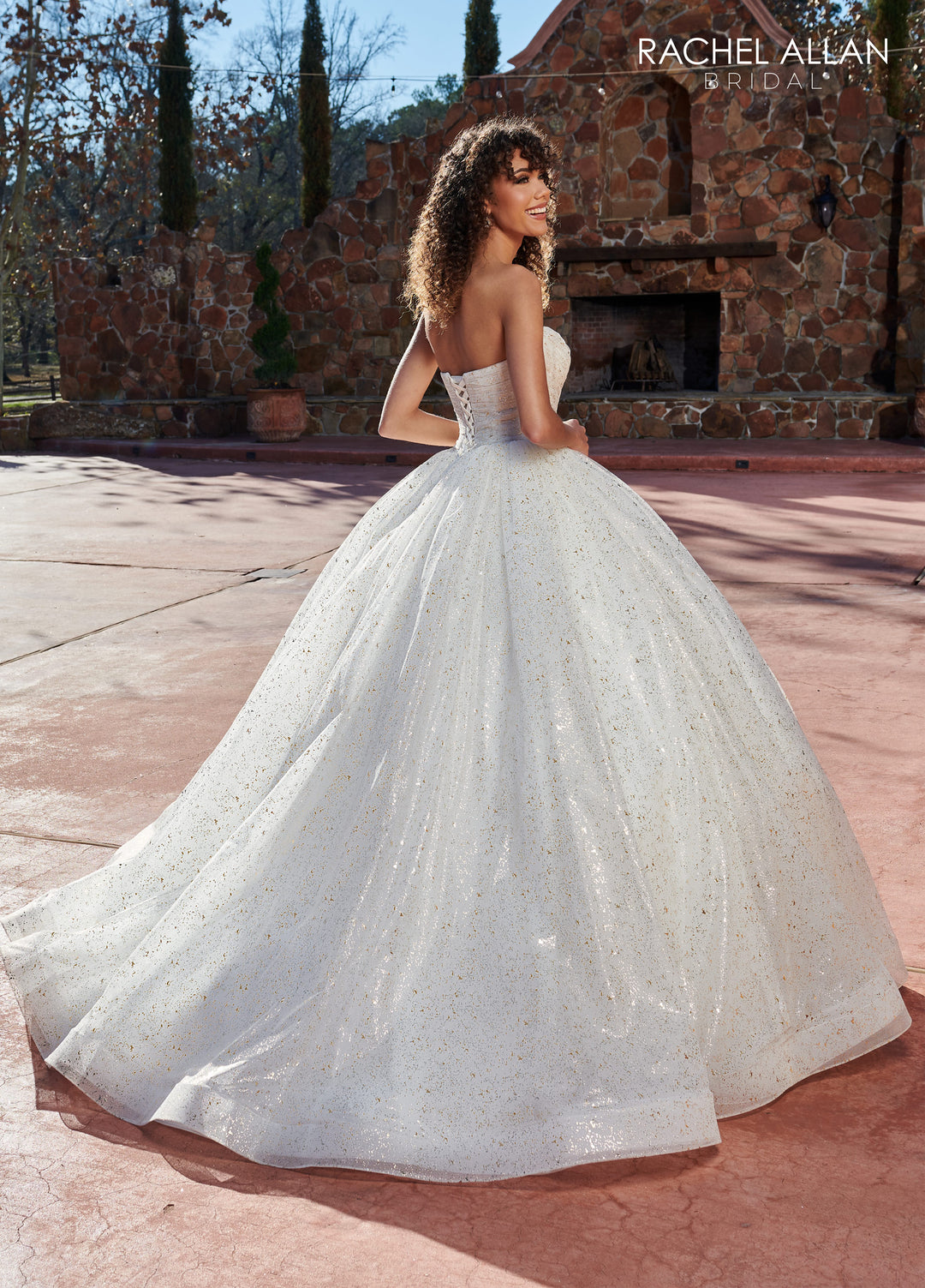 Glitter Strapless Wedding Gown by Rachel Allan RB6122