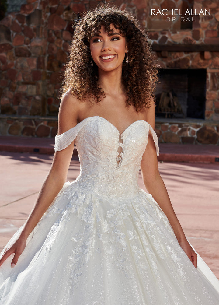 Applique Sweetheart Bridal Gown by Rachel Allan RB6123