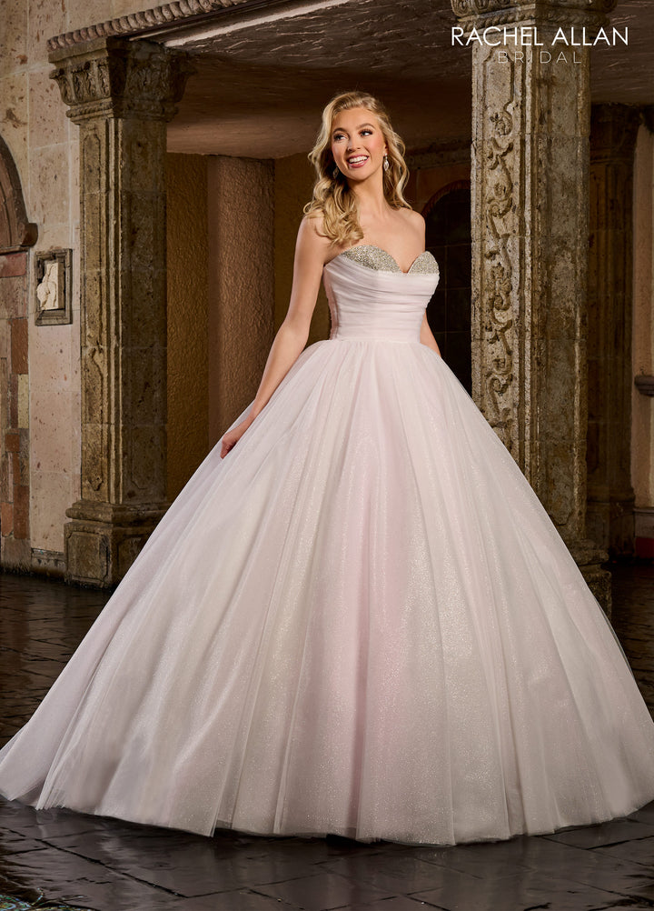 Glitter Strapless Wedding Gown by Rachel Allan RB6124