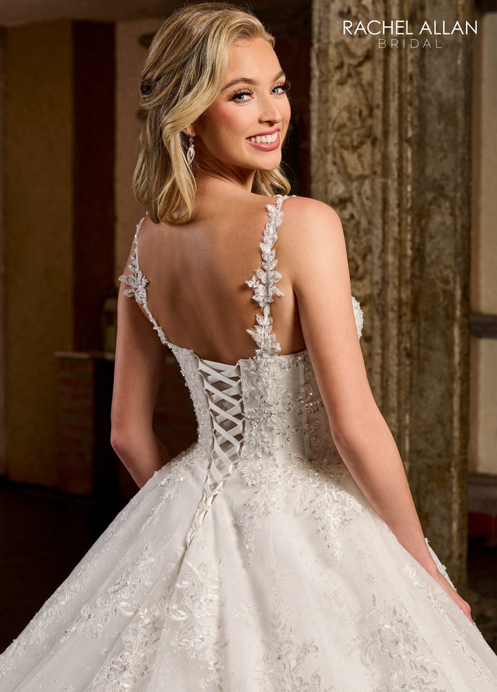 Applique Sweetheart Bridal Gown by Rachel Allan RB6125