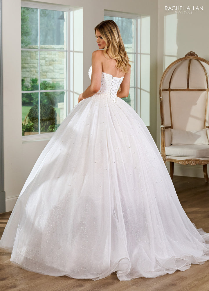 Beaded Strapless Wedding Gown by Rachel Allan RB6148