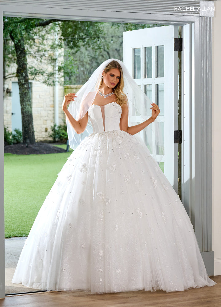 Strapless Puff Sleeve Bridal Gown by Rachel Allan RB6152