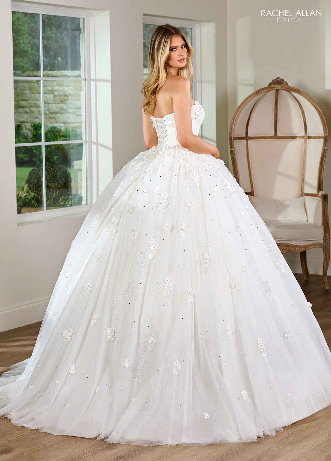 Strapless Puff Sleeve Bridal Gown by Rachel Allan RB6152