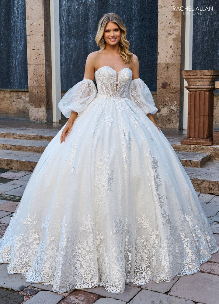 Strapless Puff Sleeve Bridal Gown by Rachel Allan RB6154