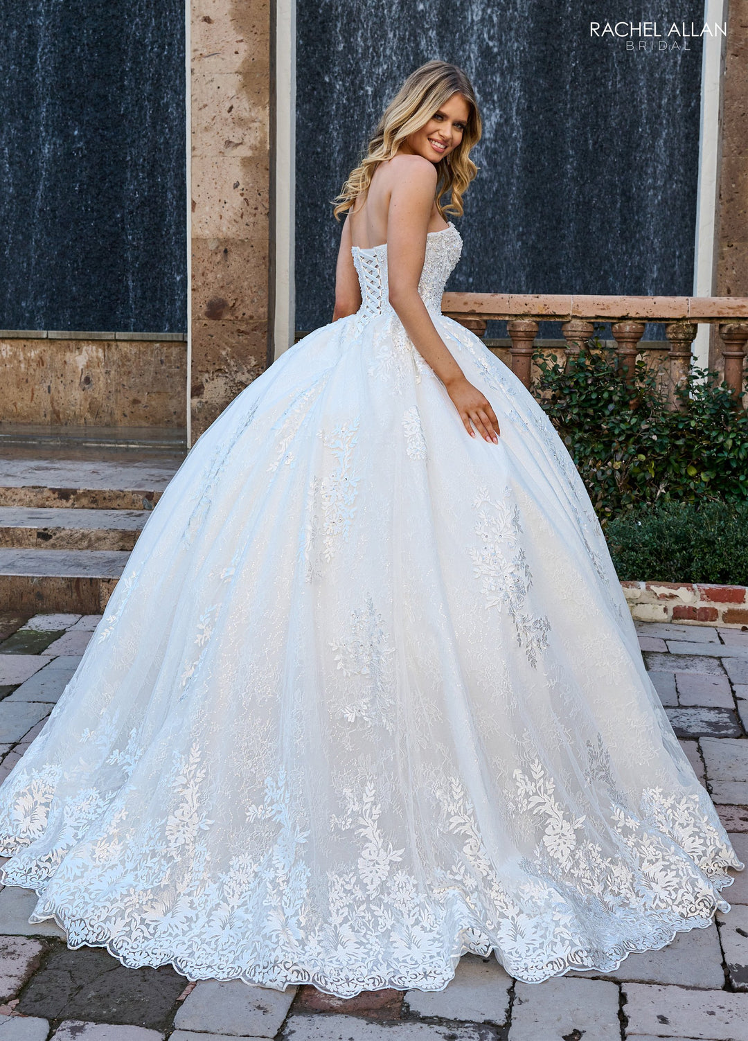 Strapless Puff Sleeve Bridal Gown by Rachel Allan RB6154