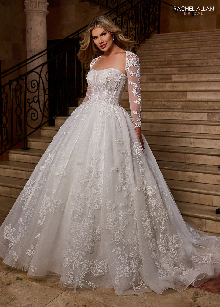 Long Sleeve Strapless Bridal Gown by Rachel Allan RB6161