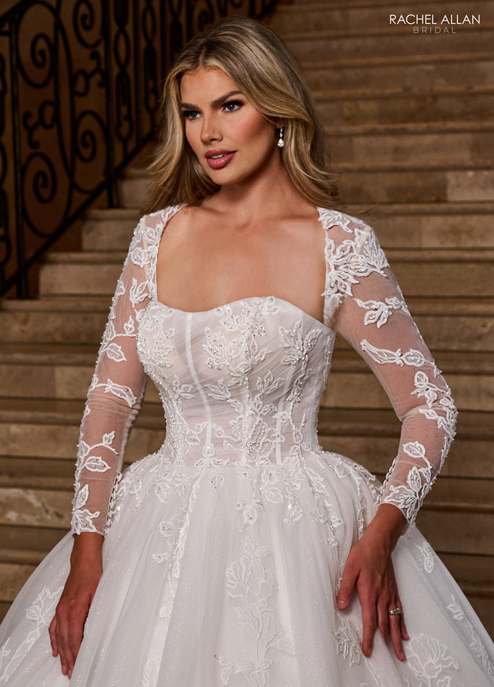 Long Sleeve Strapless Bridal Gown by Rachel Allan RB6161