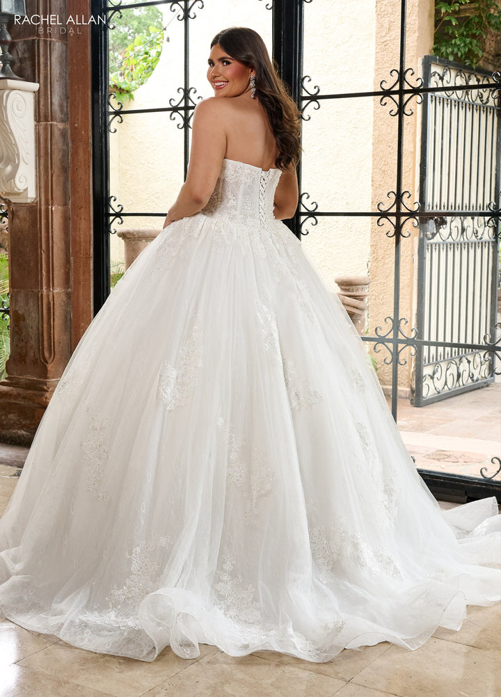 Applique Puff Sleeve Bridal Gown by Rachel Allan RB6163