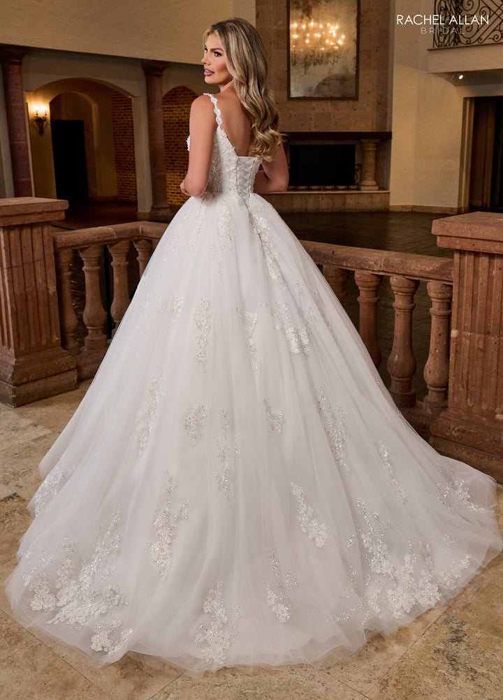 Applique V-Neck Bridal Gown by Rachel Allan RB6171