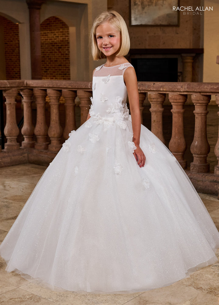 Girls 3D Butterfly Sleeveless Gown by Rachel Allan RB9165