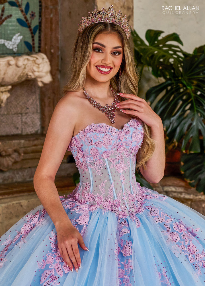 Strapless Corset Quinceanera Dress by Rachel Allan RQ1140