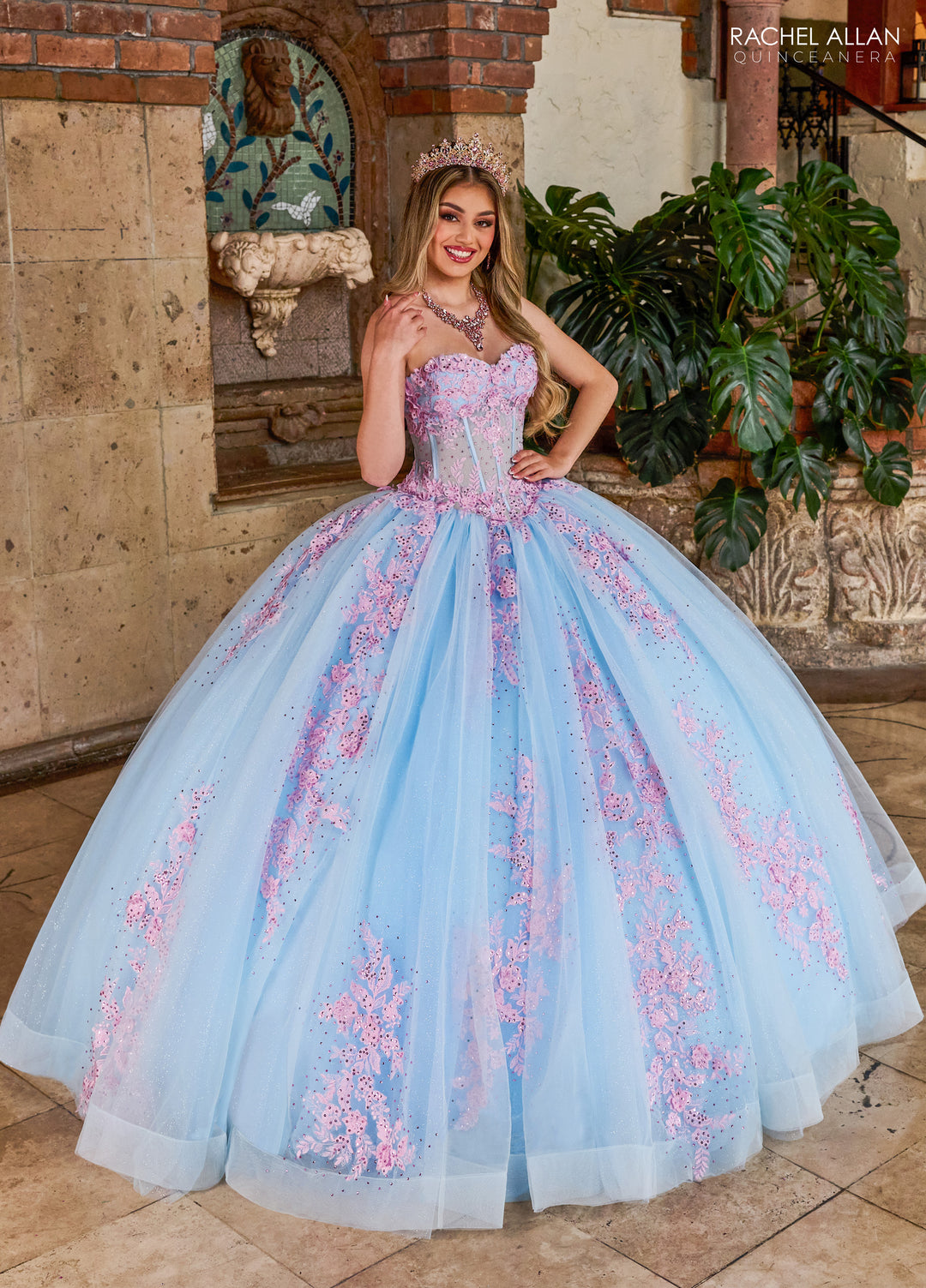 Strapless Corset Quinceanera Dress by Rachel Allan RQ1140