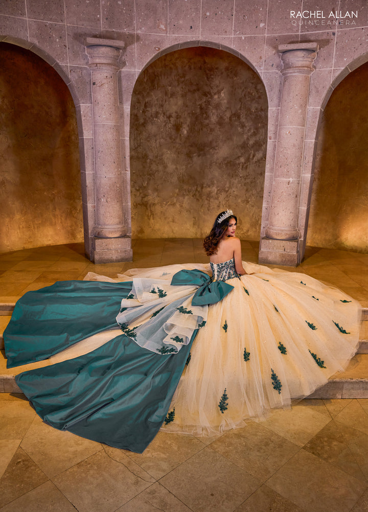 Strapless Bow Quinceanera Dress by Rachel Allan RQ1152