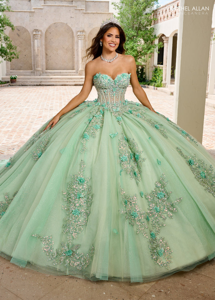 Strapless Cape Quinceanera Dress by Rachel Allan RQ1155