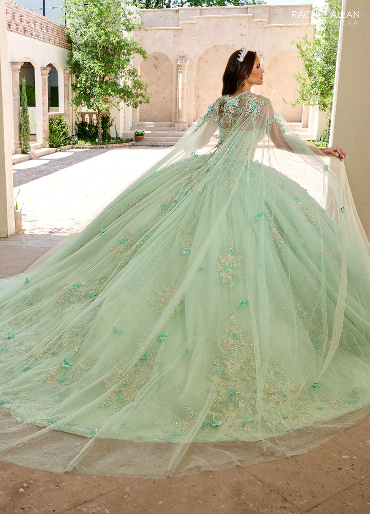 Strapless Cape Quinceanera Dress by Rachel Allan RQ1155