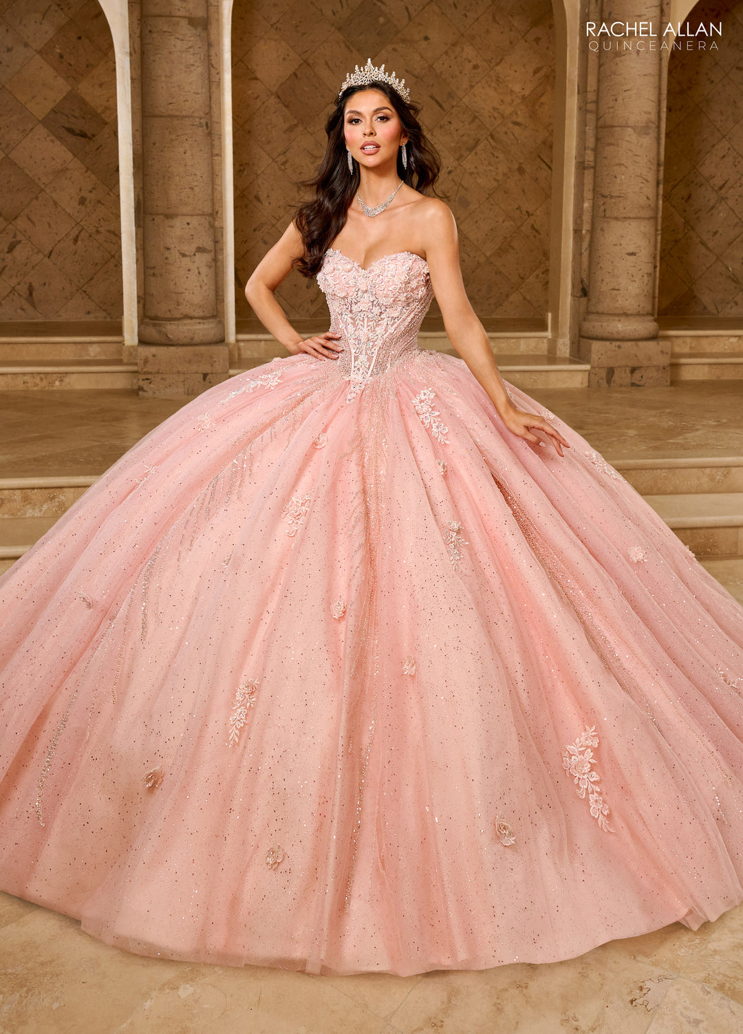 Strapless Cape Quinceanera Dress by Rachel Allan RQ1162