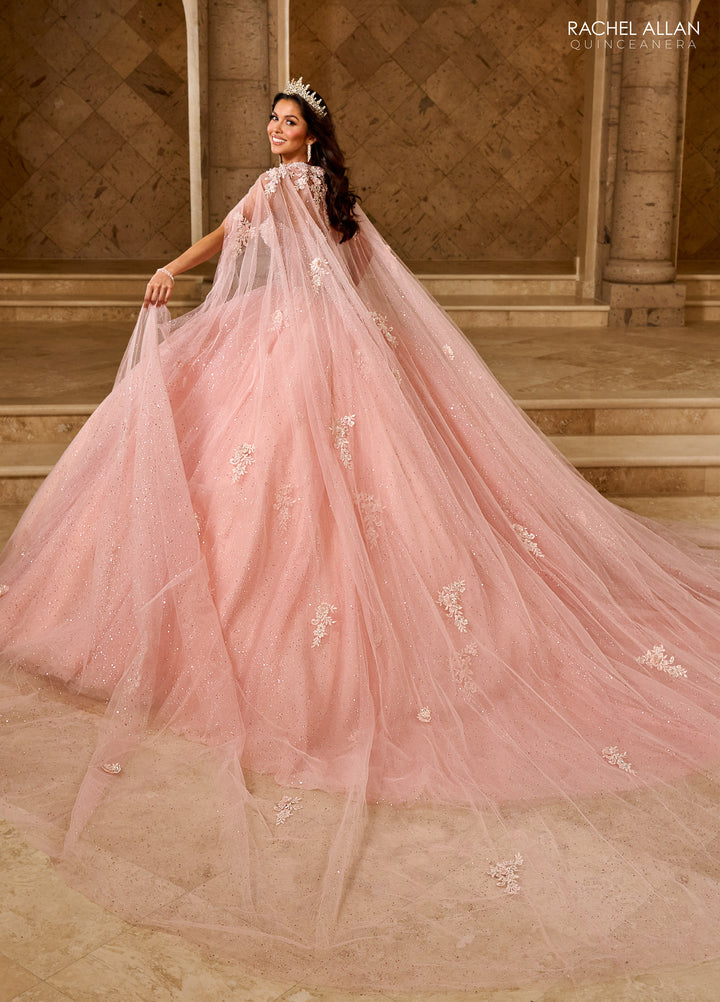 Strapless Cape Quinceanera Dress by Rachel Allan RQ1162