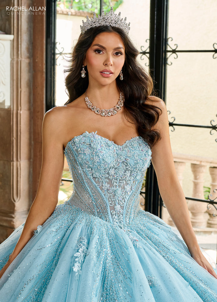 Strapless Cape Quinceanera Dress by Rachel Allan RQ1162