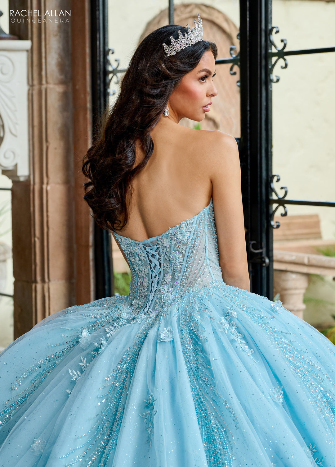 Strapless Cape Quinceanera Dress by Rachel Allan RQ1162