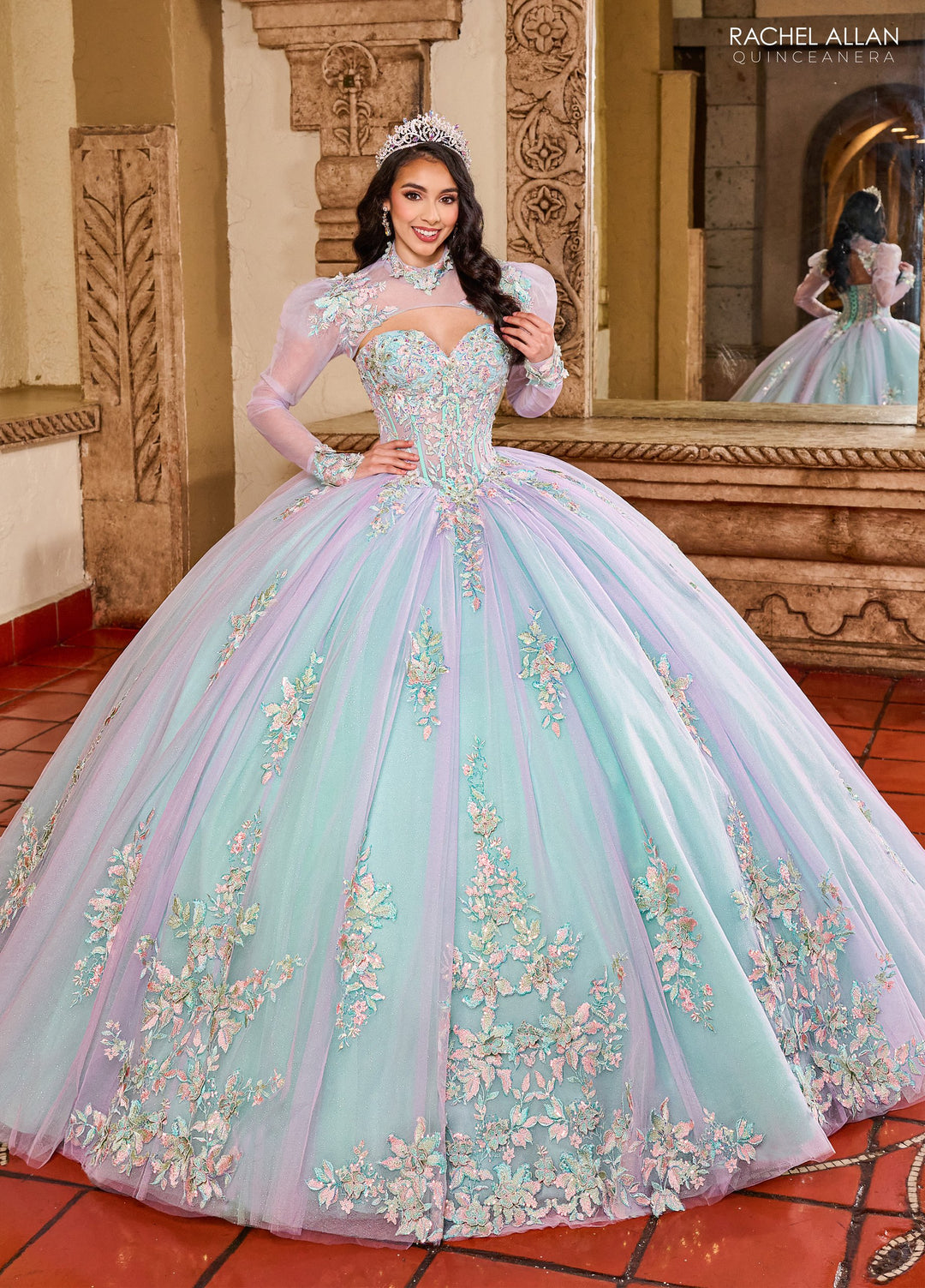 Puff Sleeve Quinceanera Dress by Rachel Allan RQ2200