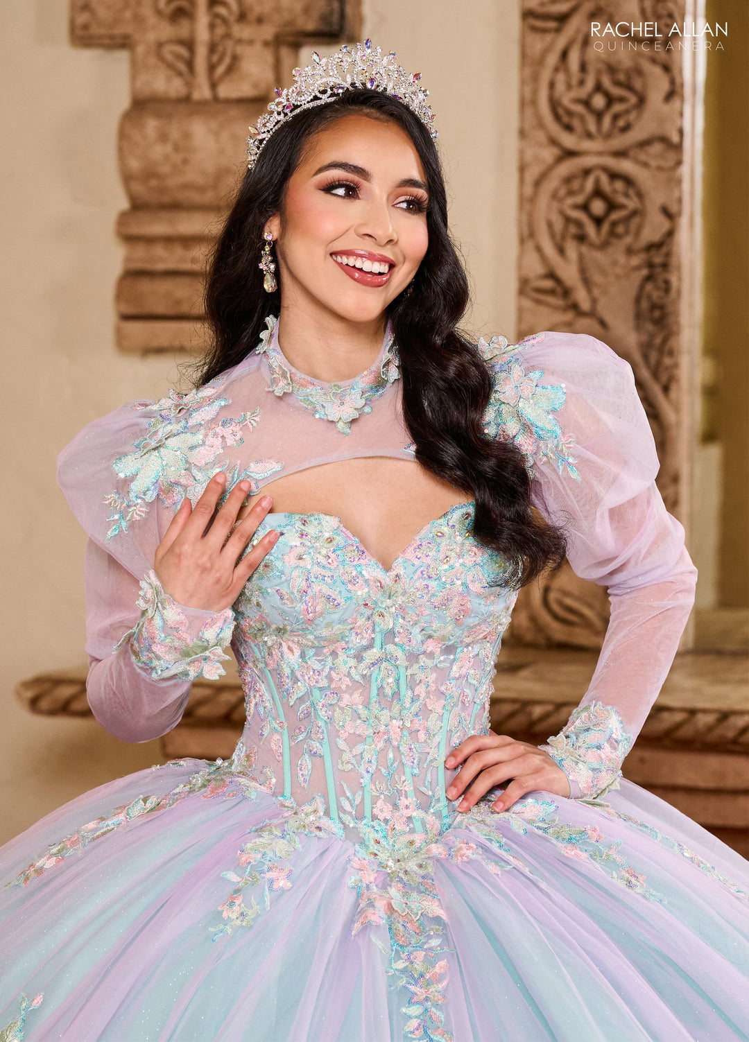 Puff Sleeve Quinceanera Dress by Rachel Allan RQ2200