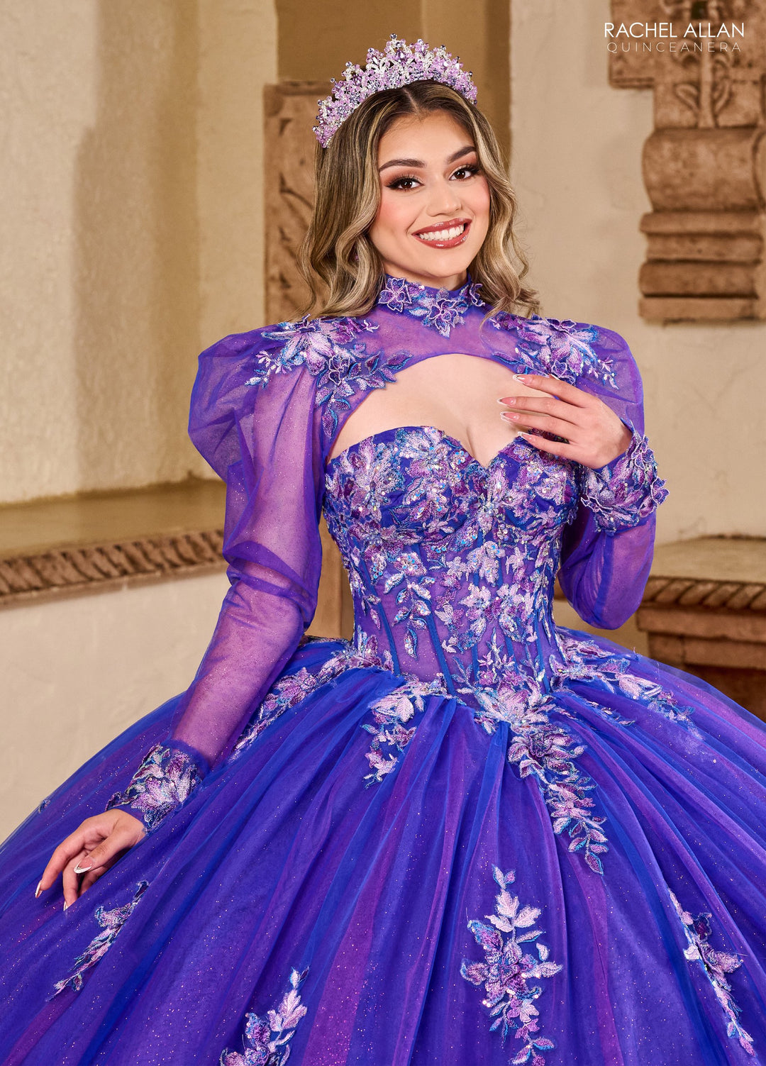 Puff Sleeve Quinceanera Dress by Rachel Allan RQ2200