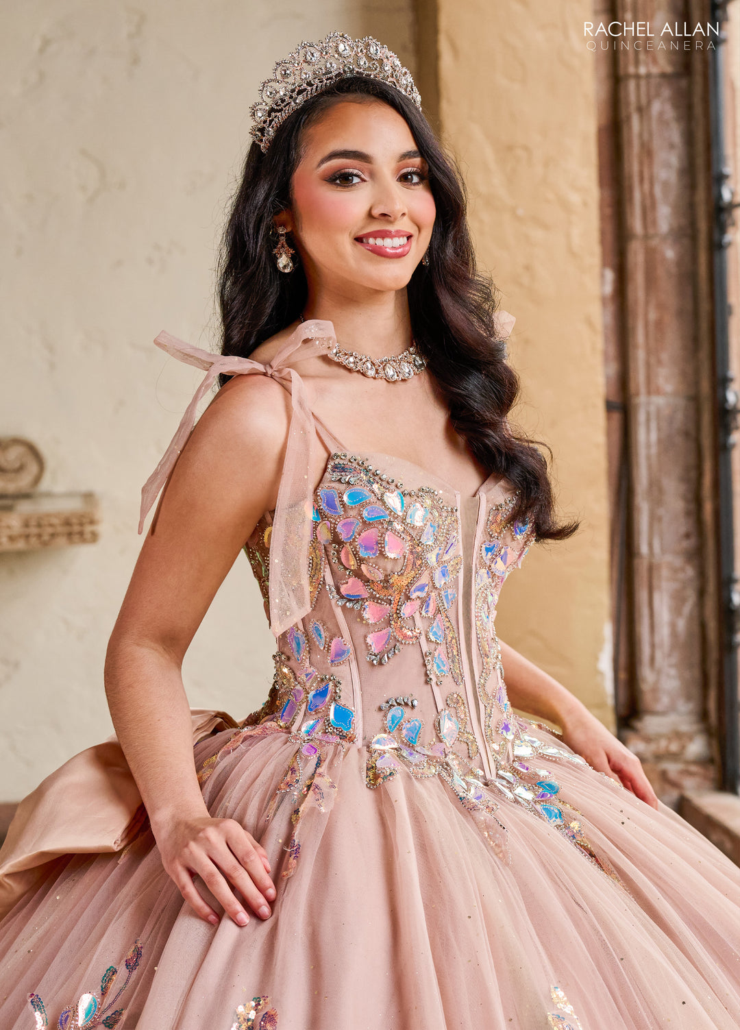 Sleeveless Bow Quinceanera Dress by Rachel Allan RQ2203