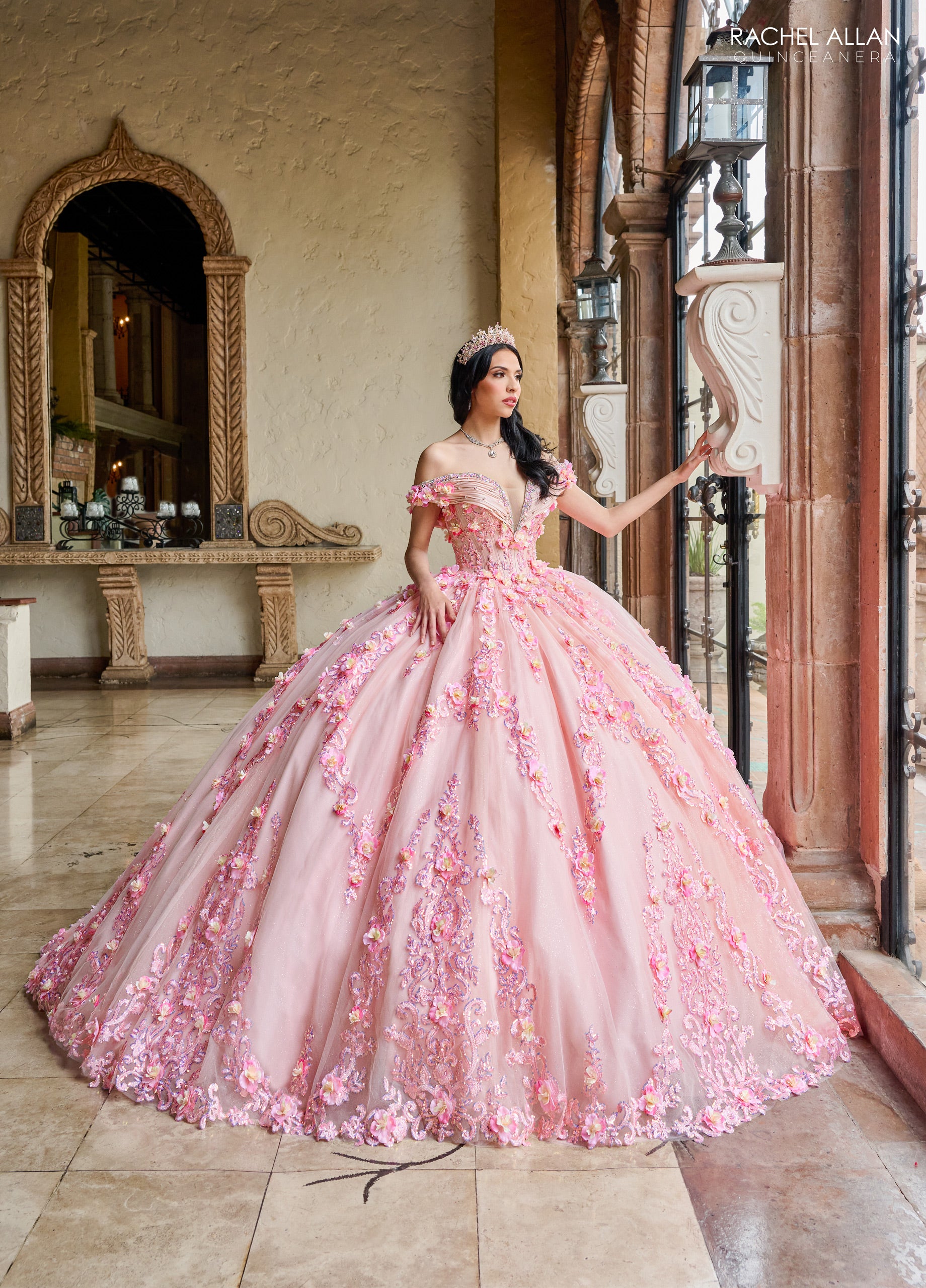 Blush off the shoulder quinceanera dress best sale