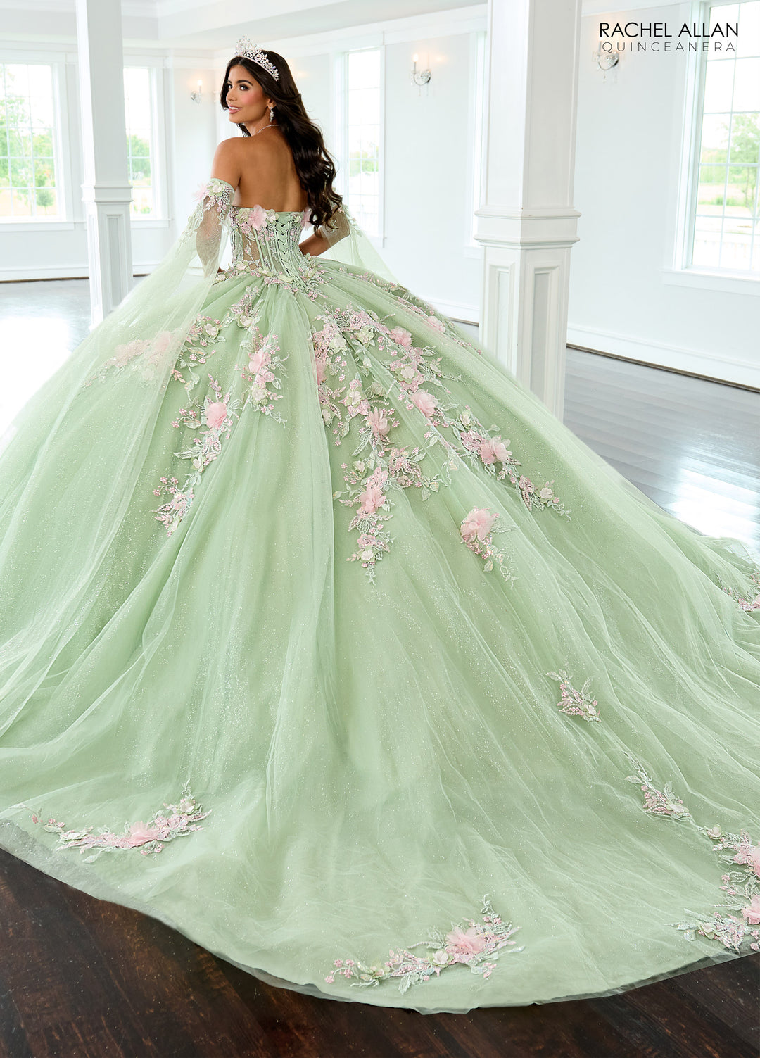 Cape Sleeve Quinceanera Dress by Rachel Allan RQ2216