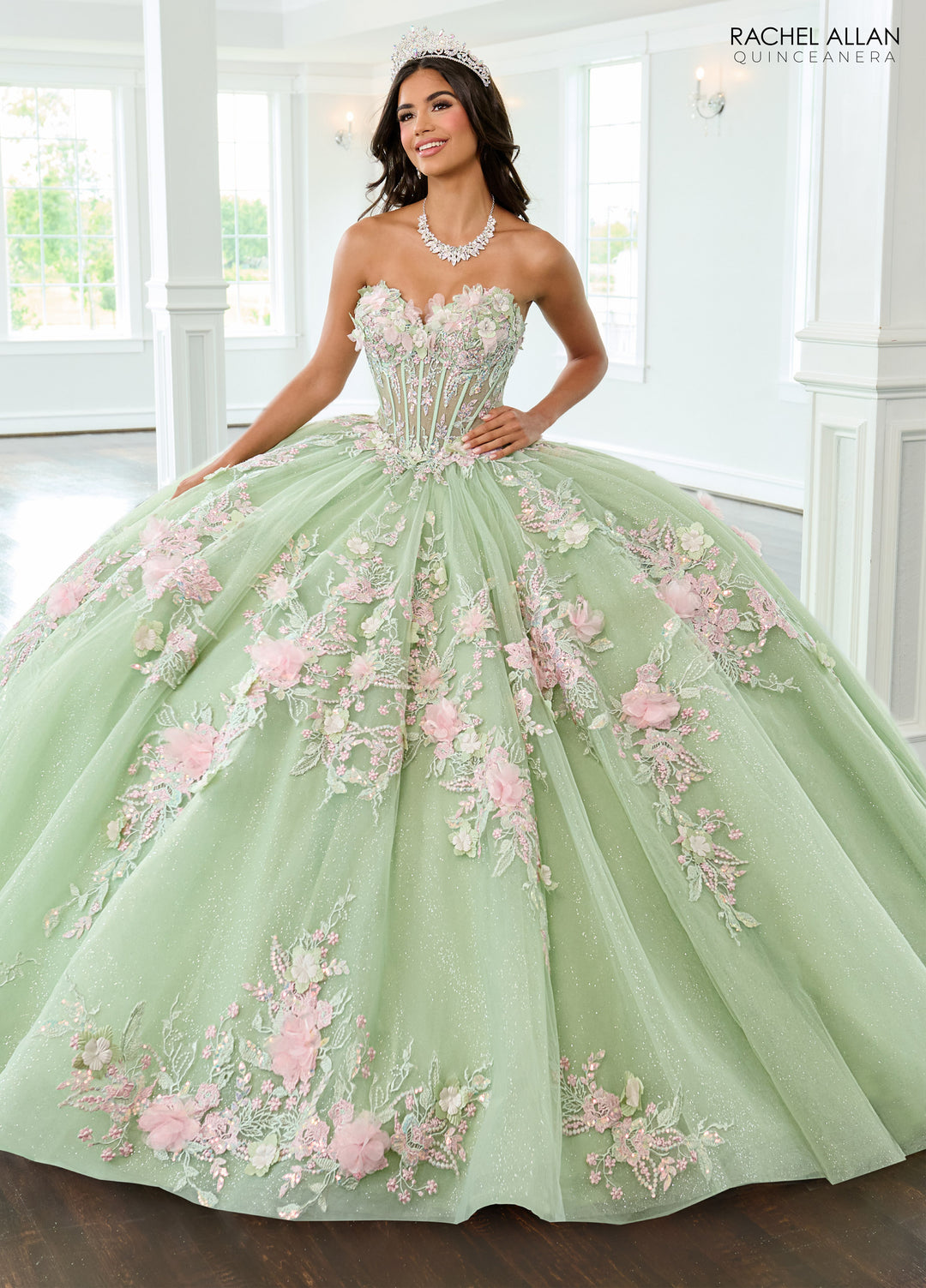 Cape Sleeve Quinceanera Dress by Rachel Allan RQ2216