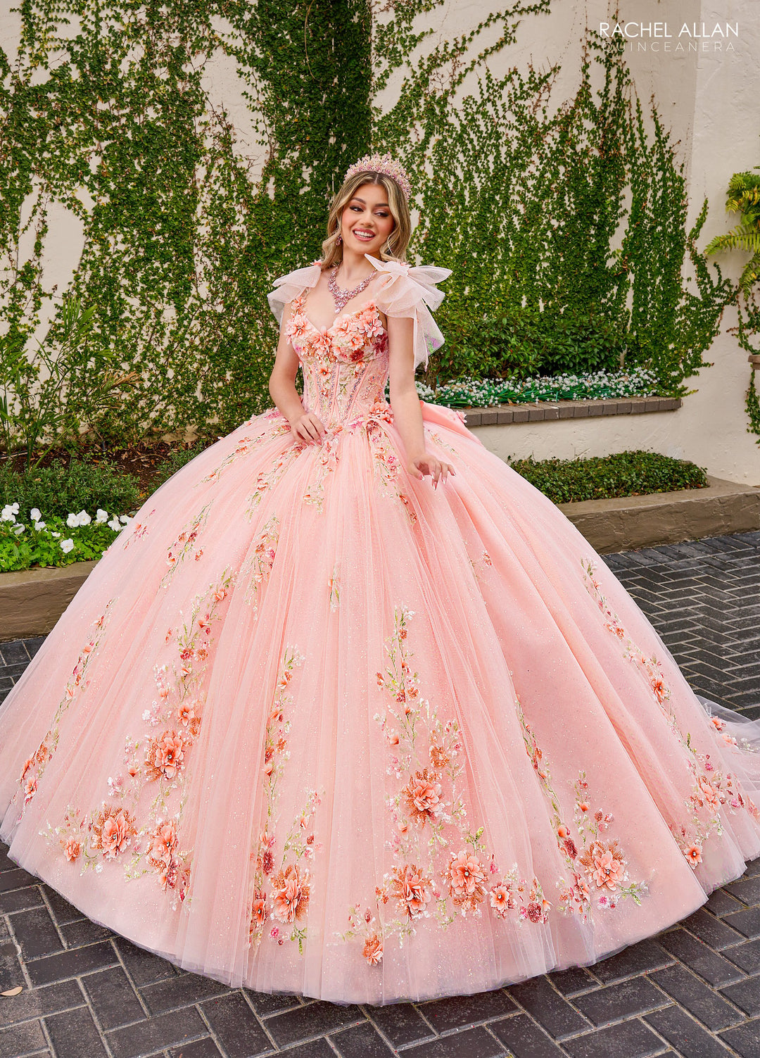 Floral Sleeveless Quinceanera Dress by Rachel Allan RQ3132