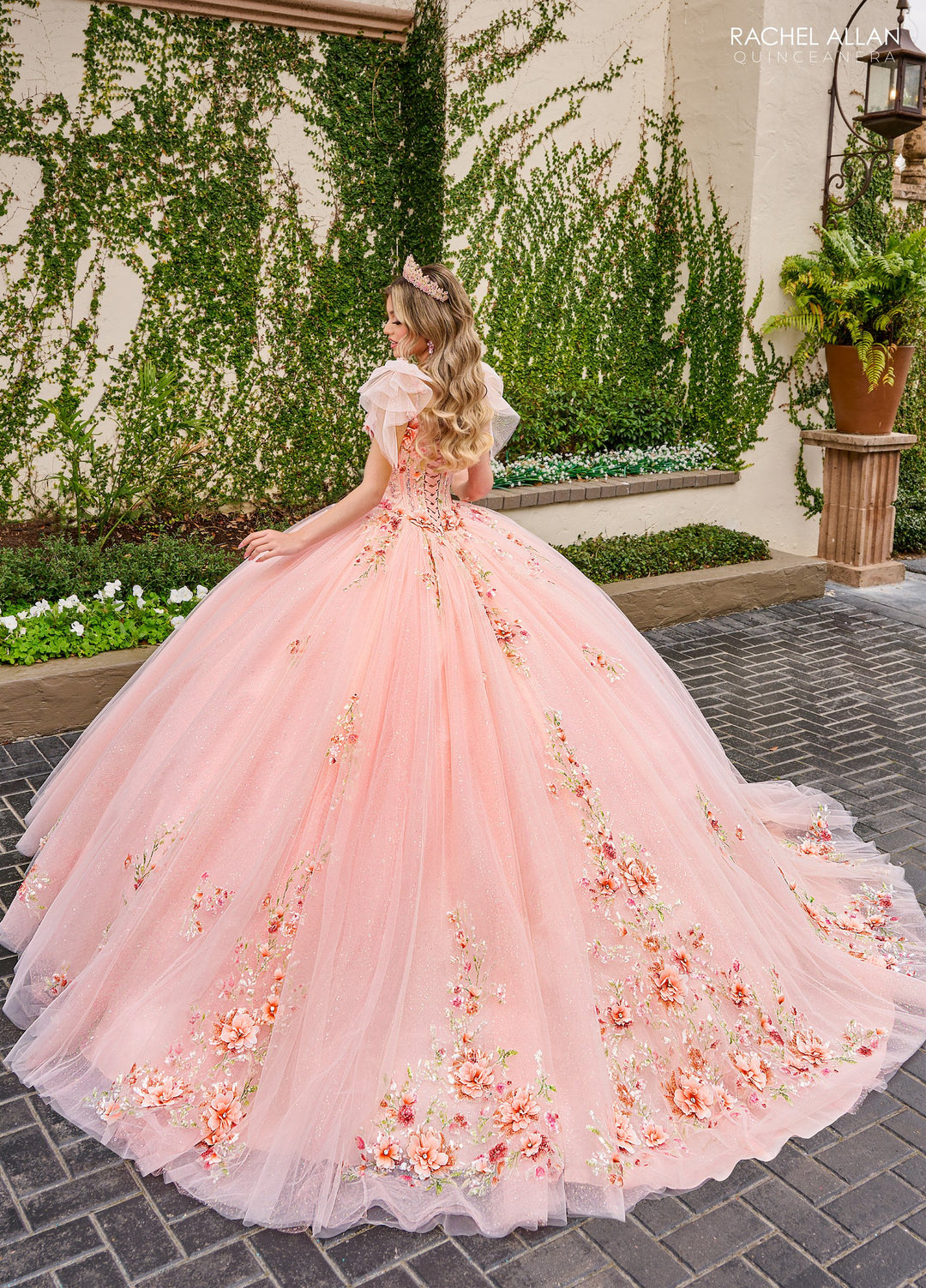 Floral Sleeveless Quinceanera Dress by Rachel Allan RQ3132