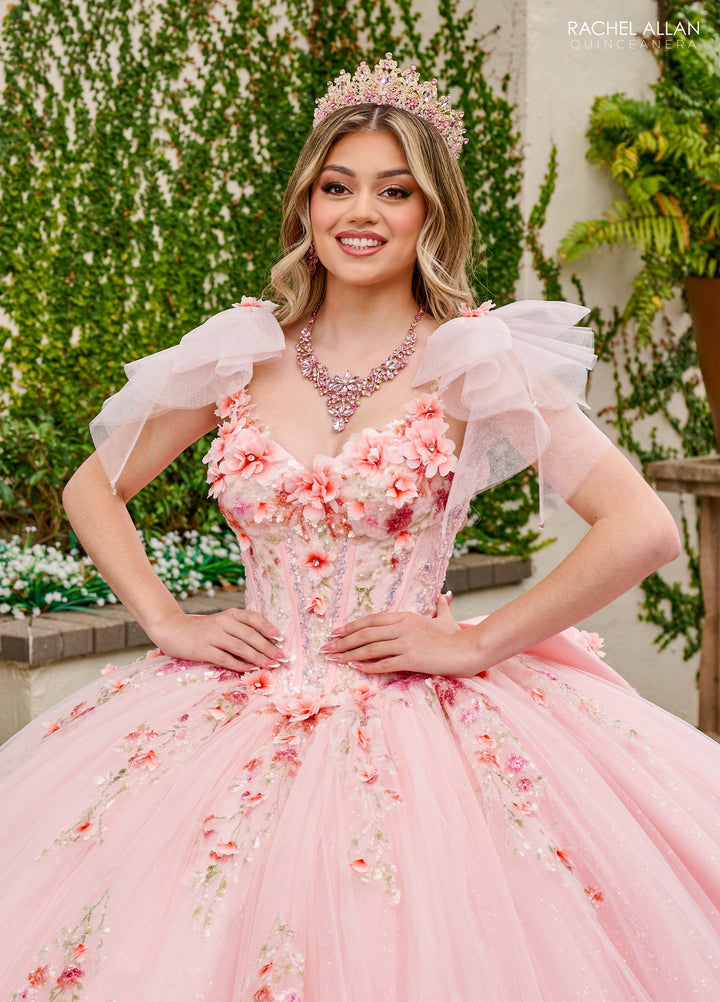 Floral Sleeveless Quinceanera Dress by Rachel Allan RQ3132