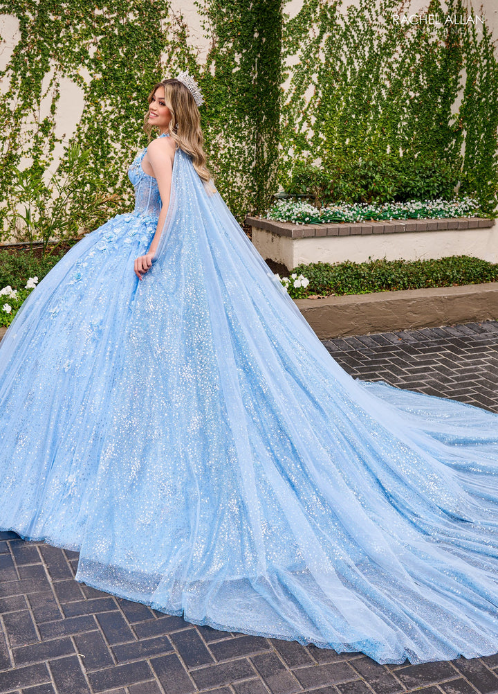 Strapless Cape Quinceanera Dress by Rachel Allan RQ3135