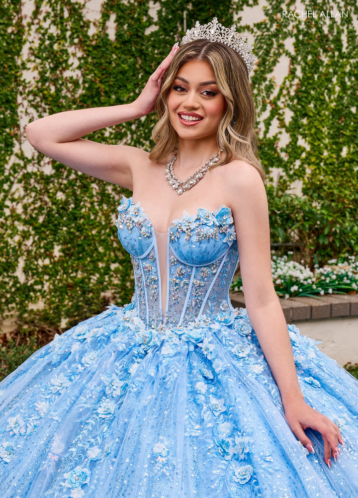 Strapless Cape Quinceanera Dress by Rachel Allan RQ3135